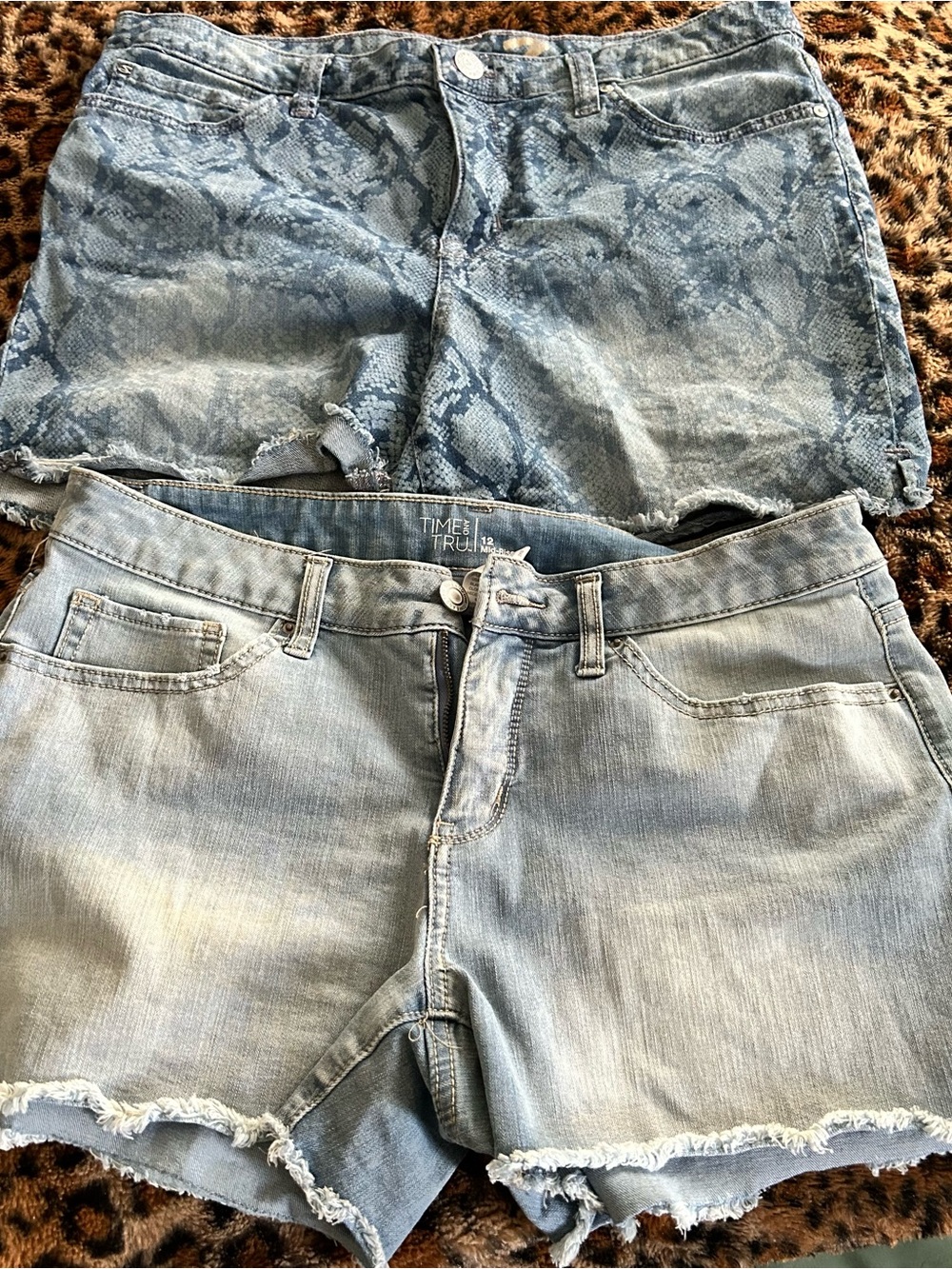 Time and Tru and Seven Light Blue Denim Shorts Two-Pack